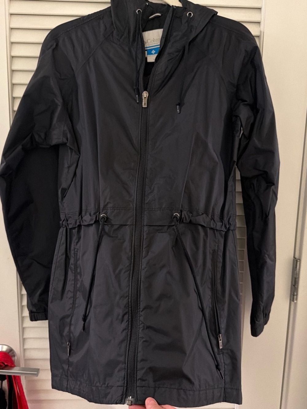 Columbia Men's Black Hooded Raincoat